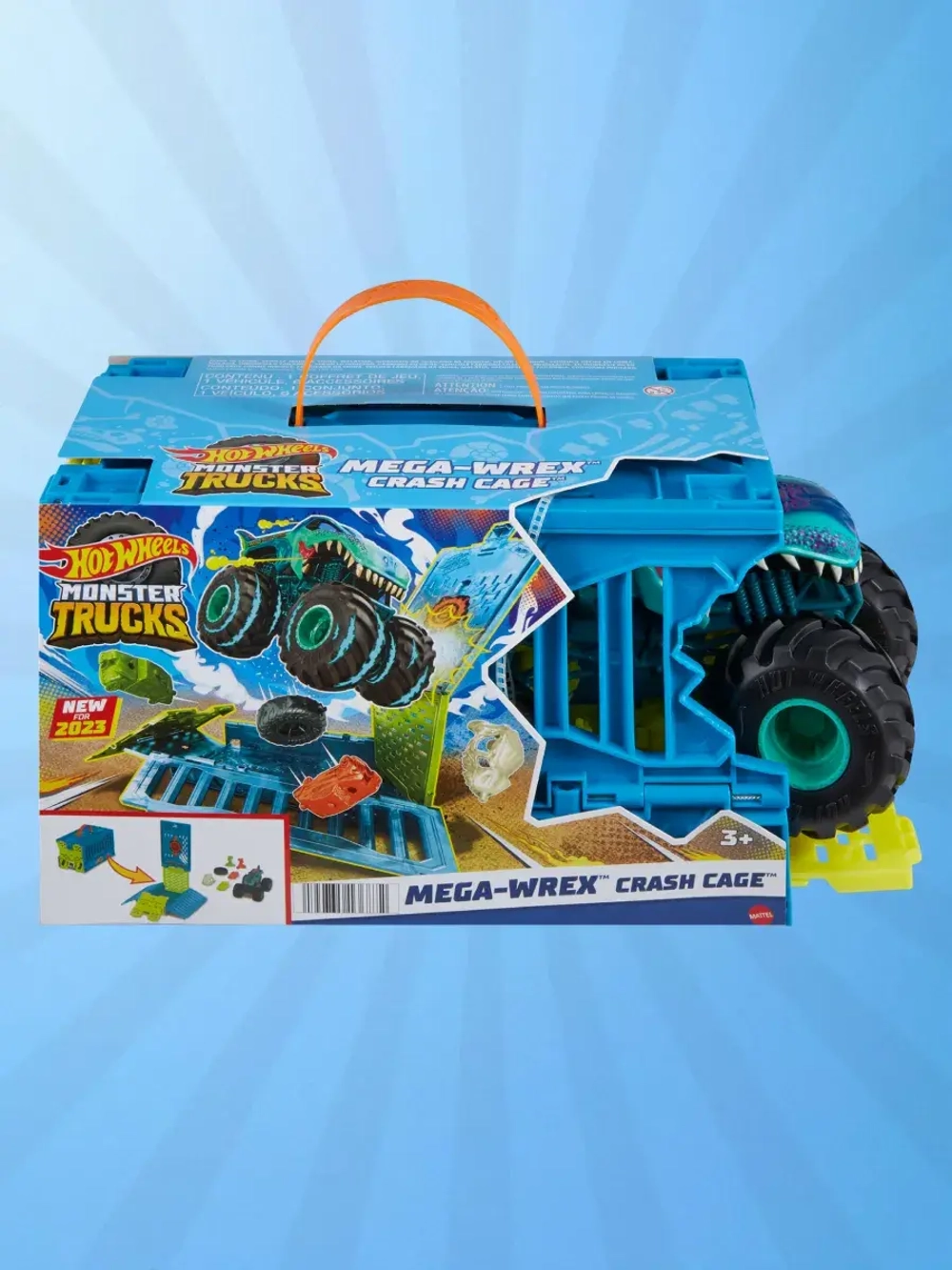 Автотрек Хот Вилс Монстр Трак Аварийная клетка Mega Wrex