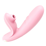 Розовый вибратор-кролик 21,1см с возвратно-поступательными движениями и вакуумом BeYourLover Anita Pink TX223A