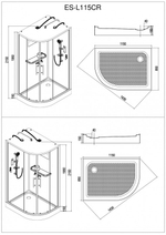 Душевая кабина Esbano ESKL115CRL 115x85x210 хром