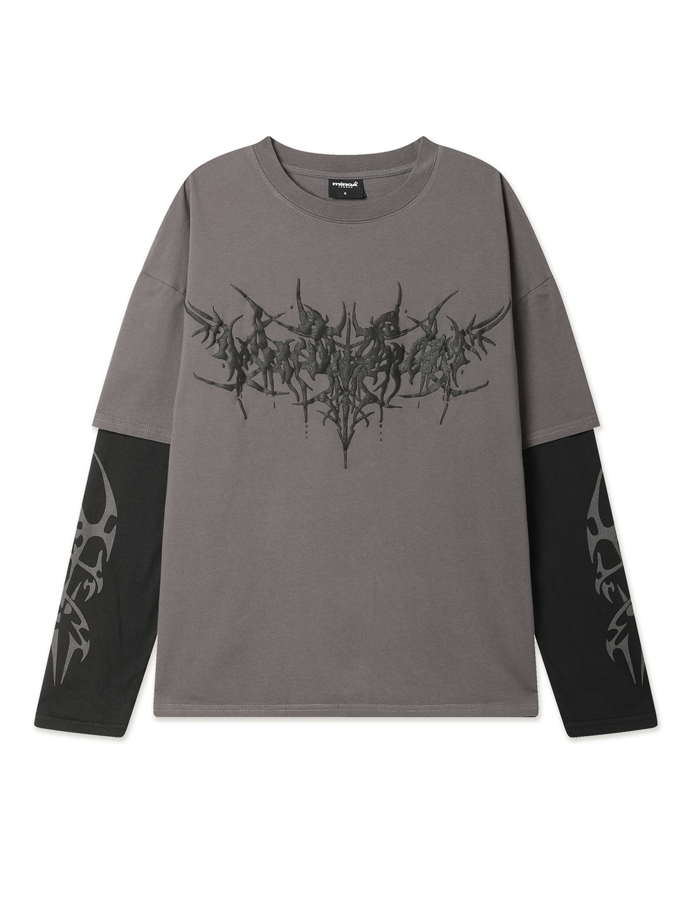 Женский Лонгслив Sigilism Print Grey Layered