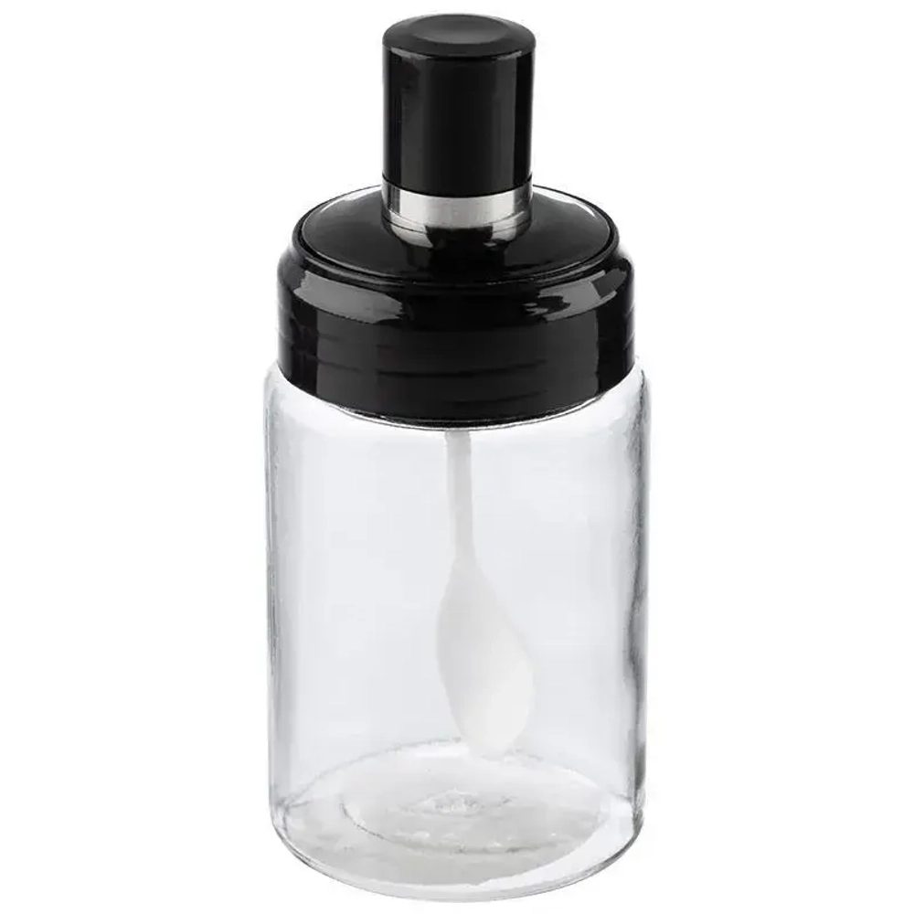 Банка для специй и сыпучих продуктов с ложкой, Vassetto, объем 240 мл (стекло/полипропилен