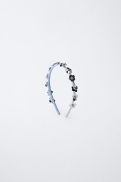 ZARA ОБОДОК С КОНТРАСТНЫМИ ДЕТАЛЯМИ, СИНИЙ