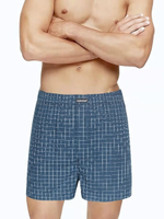 Хлопковые трусы-боксеры +size с рисунком-клеткой (Размер: XXXL)