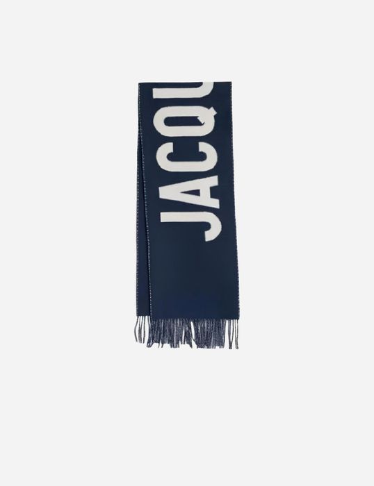 Шарф Jacquemus Logo Virgin Wool Scarf Navy-Blue