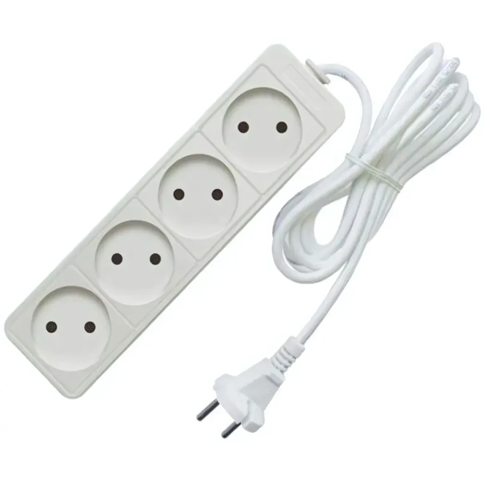 Удлинитель 4гнезда 5м без заземления ПВС 2200Вт 2x0.75мм² Союз (30)