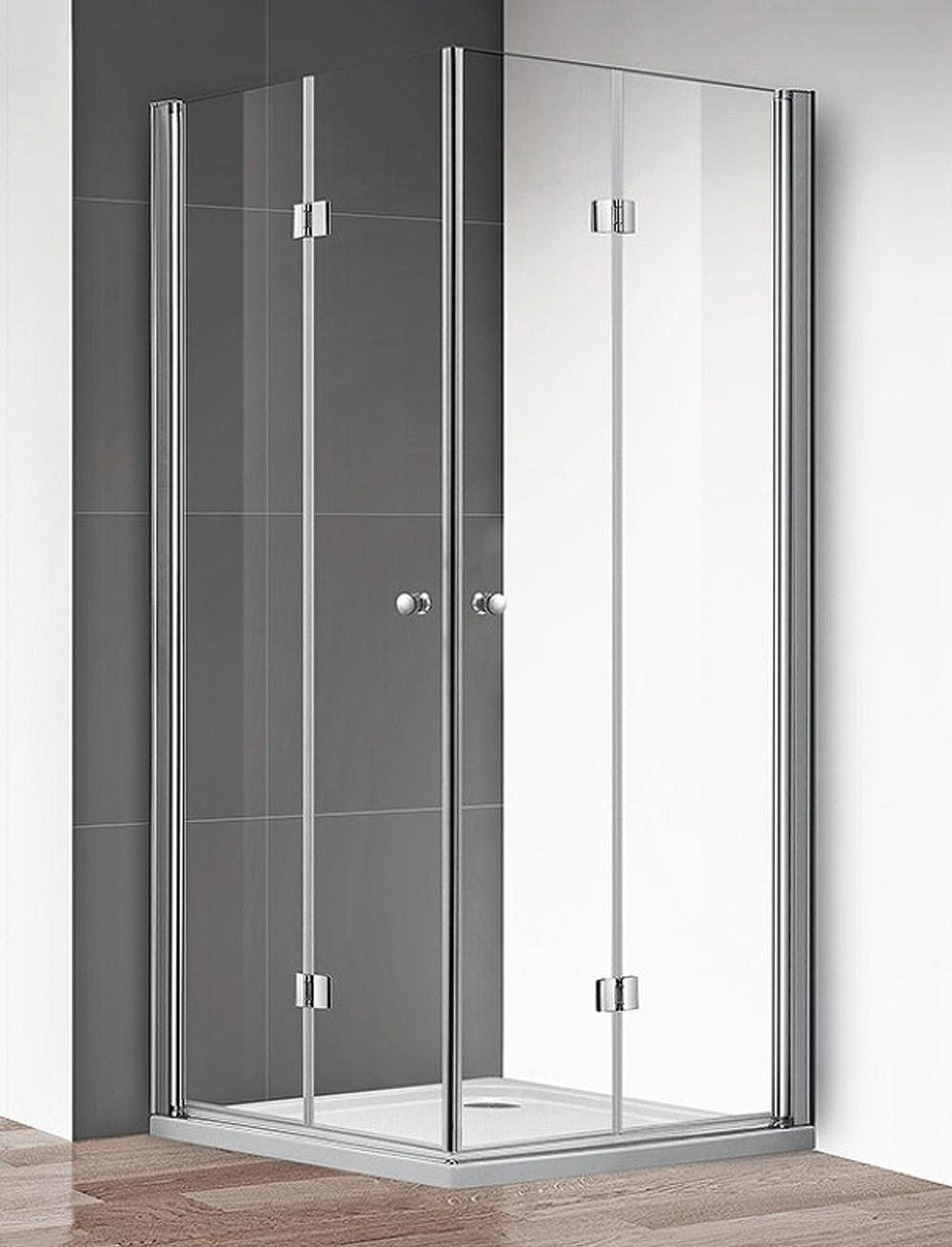 Душевой уголок Cezares Eco 100x100 ECO-O-AS-2-100-C-Cr профиль Хром стекло прозрачное