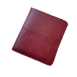 PINK·LAND Top Grain Cow Leather Card Holder, Wallet Small Women"s Burgundy/Black/Army Green/Gray/Taro Purple