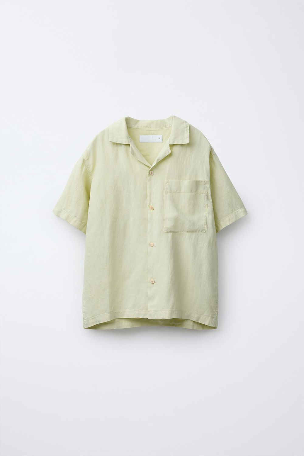 ZARA ЛЬНЯНАЯ РУБАШКА, СВЕТЛО-ЗЕЛЕНЫЙ