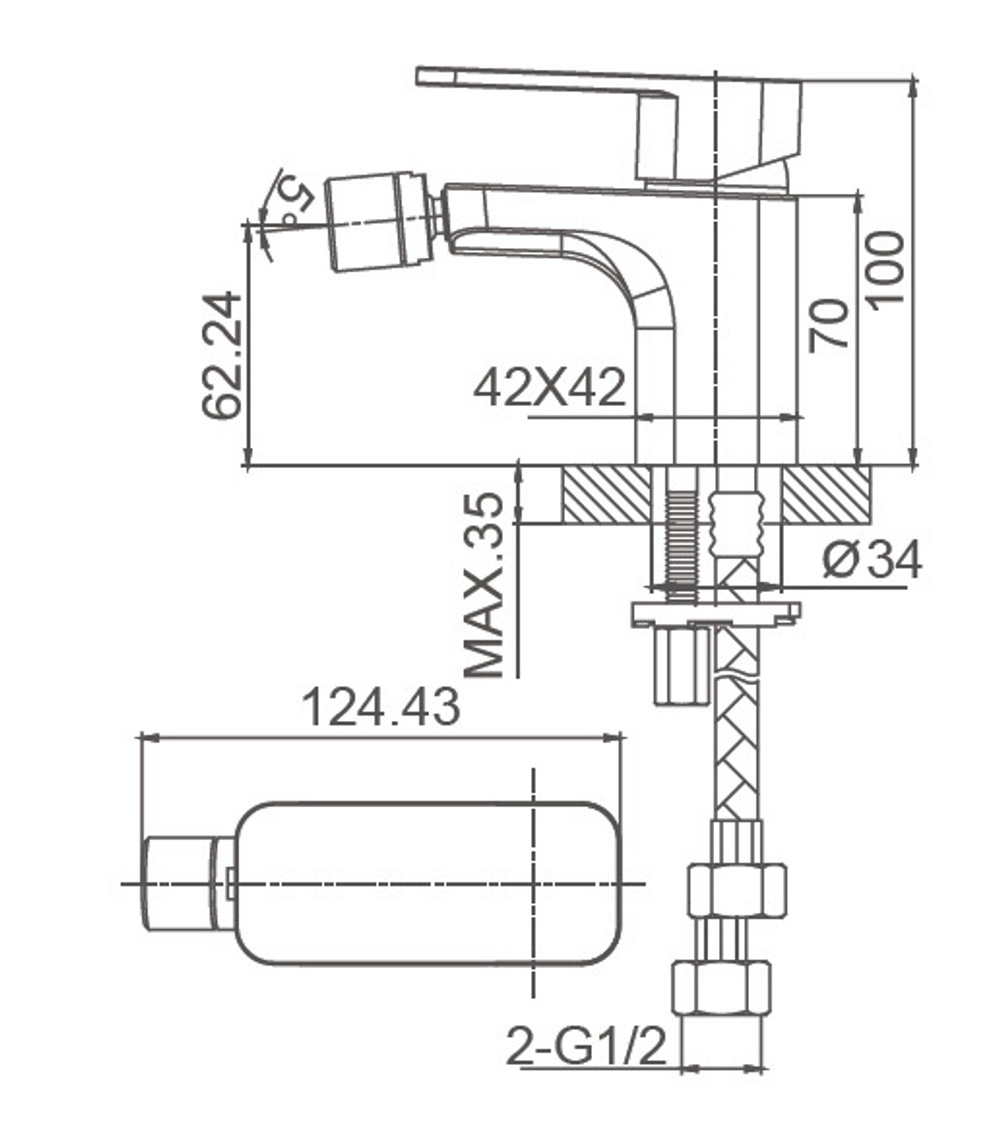 Смеситель для биде WONZON & WOGHAND ARNIE, Хром (WW-695001-CR)