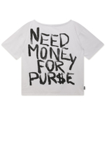 Женская Футболка Broke Af Off White Text Graphic Off Shoulder Oversized