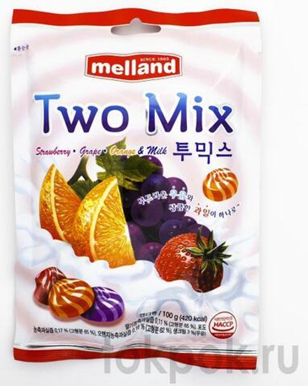 Карамель фруктовая со сливками Melland Two Mix candy, 100 гр