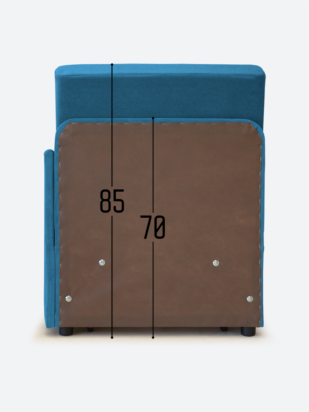 Кресло-кровать "Миник" с левым подлокотником, под правую руку, велюр Dream Denim