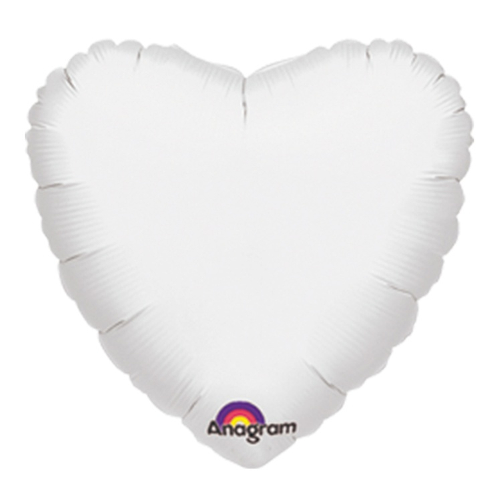 Фольгированная фигура, сердце, 18"/46СМ Пастель White