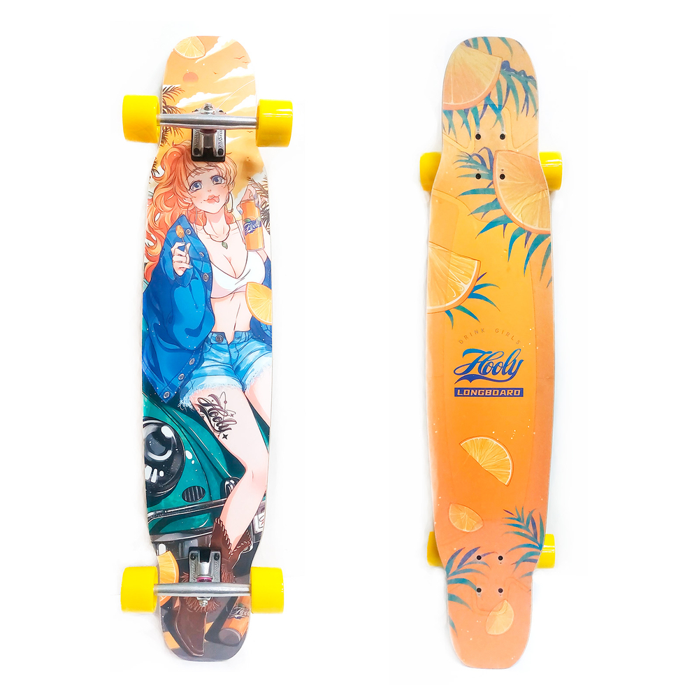 Комплект лонгборд HoolyBoards OrangeGirl 44/112см