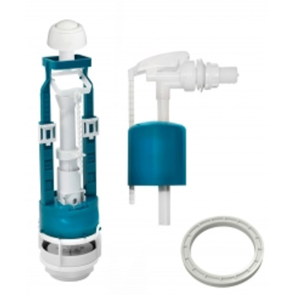 Арматура для бачка унитаза боковая, 1/2", кноп, белая, Инкоэр, СБкпм-Бм-Б-В Р