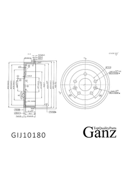 Барабан тормозной RENAULT DUSTER (2012>) GANZ GIJ10180