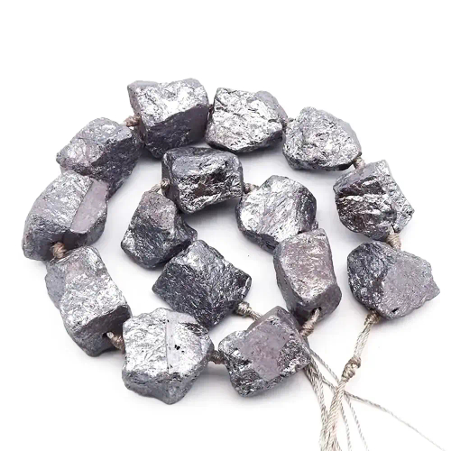 Терагерц необработанные бусины 20-28 мм, на нитке 38 см