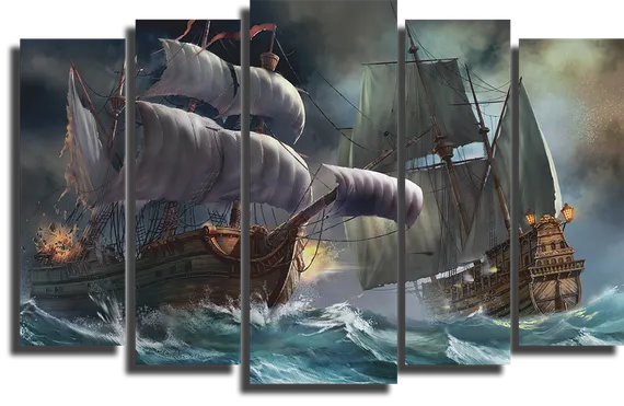 Модульная картина "Морской бой"