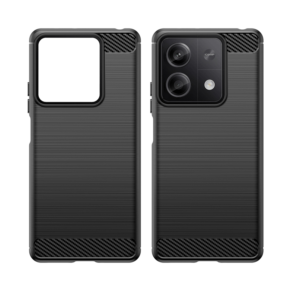 Защитный чехол черного цвета в стиле карбон для Xiaomi Redmi Note 13, серия Carbon от Caseport
