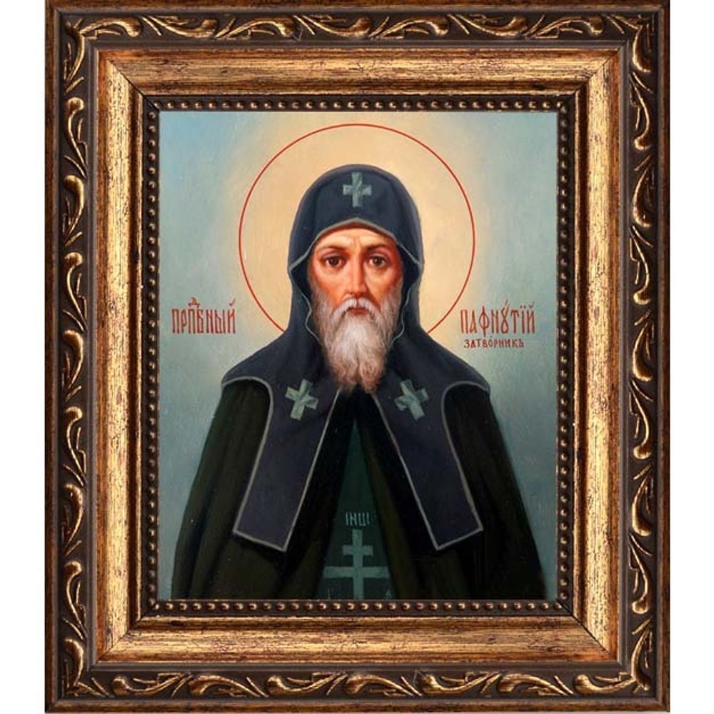 Пафнутий Печерский, преподобный затворник. Икона на холсте.