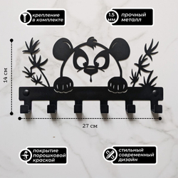 Ключница настенная Панда для украшения интерьера и хранения аксессуаров, ключей, украшений и других мелочей