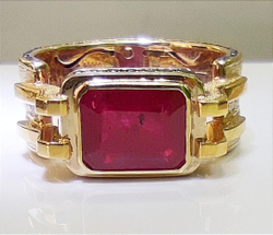 Печатка "Эстерелла" золото 750 пробы , рубин,  бриллиант