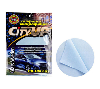 Салфетка микрофибра "City UP-106"LUX (1шт) 40х50см для стекла