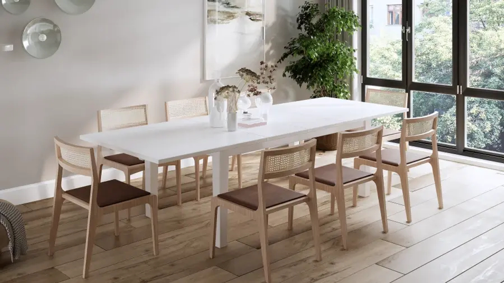 Стол раздвижной  -  аналог IKEA/STORNÄS/СТОРНАС /ШАНЬ/ ИКЕА,  201/193x105см, белый