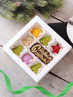 Сладкий подарок "С Новым Годом" с лошадкой #2 / Шоколад ручной работы