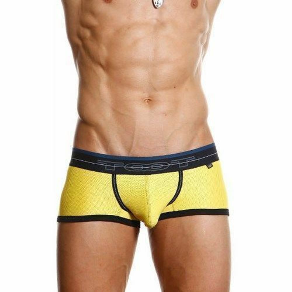 Мужские трусы хипсы желтые в сетку TOOT Nylon Sport Hip Boxer