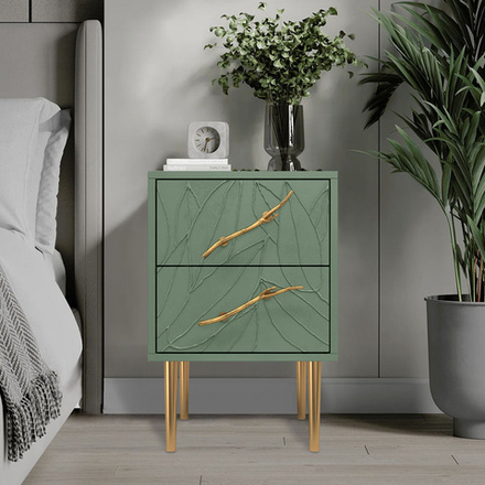 Тумба Арт Колор leaves Стайл Голд Зеленый нефрит