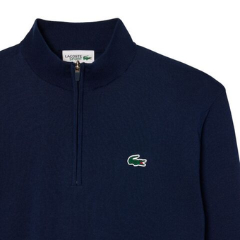 Мужская теннисная кофта Lacoste Quarter Zip Heat Regulating - небесный