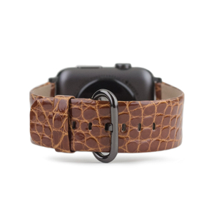 Ремешок для Apple Watch 40/41/42 mm из кожи аллигатора, цвета карамель лак