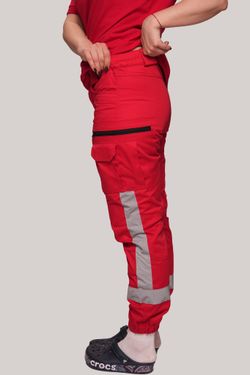 Брюки-джоггеры демисезонные женские Скорая помощь MedicLine цв. Красный