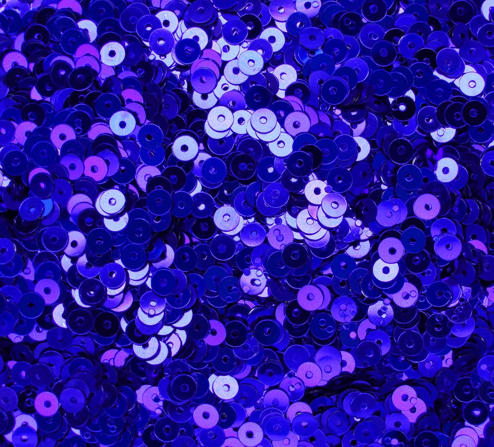 ПЛ017НН3 Пайетки круглые плоские, цвет: синий металлик, 3 мм, 10 грамм