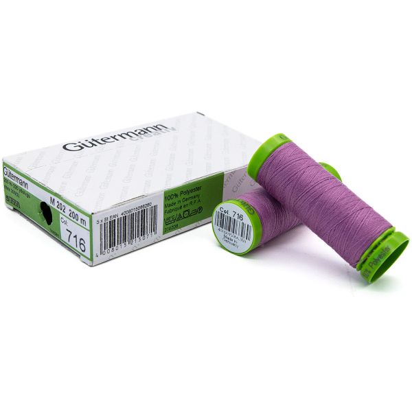 Нитки для тонких тканей Gutermann Extra Fine 150 (200 метров), 5 кат. | 716 сиренево-розовый