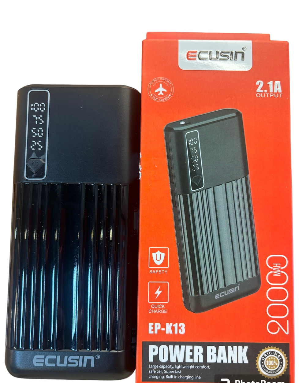 Внешний аккумулятор (Power bank) 3 USB Ecusin  20000 mAh  с фонариком