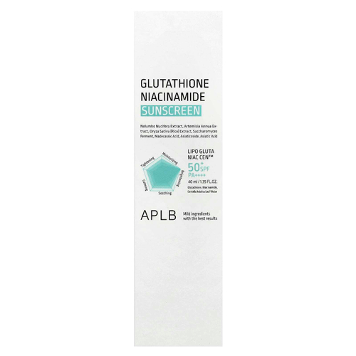 APLB, Glutathione Niacinamide, Sunscreen, SPF 50+ PA ++++, 1.35 fl oz (40 ml)