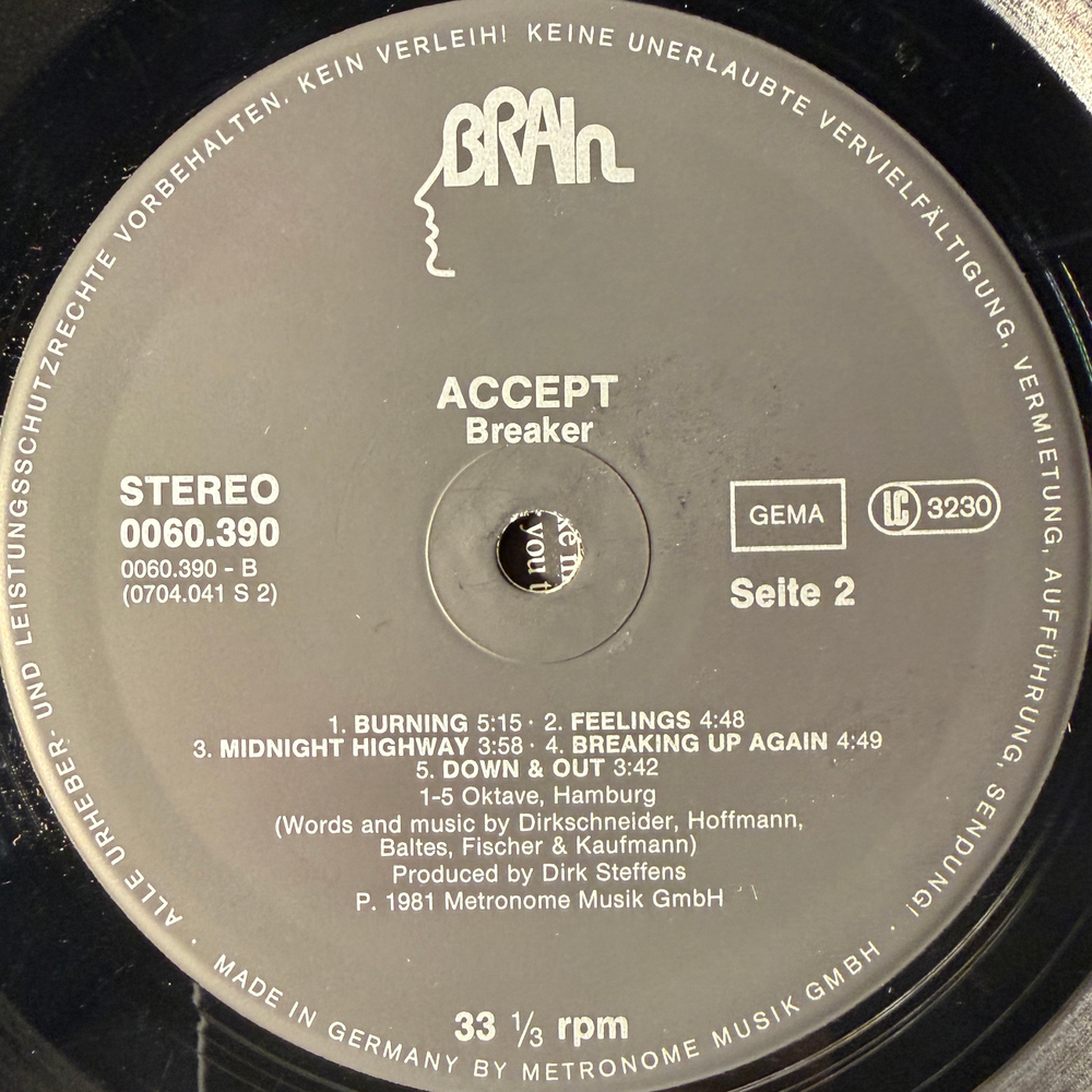 Accept – Breaker (Германия 1981г.)