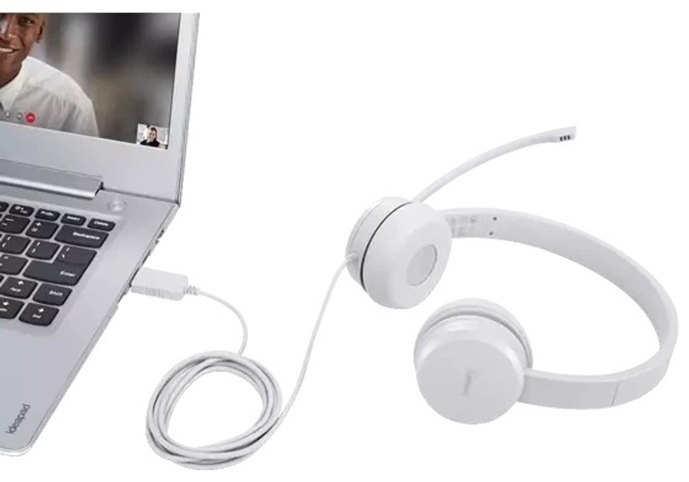 Наушники Lenovo 110 Stereo USB белый