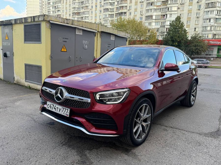 Mercedes-Benz GLC Coupe оклейка в пленку цветной полиуретан Carbins PPF Bloody Red GP-05C антигравийная защита кузова 👍🍒