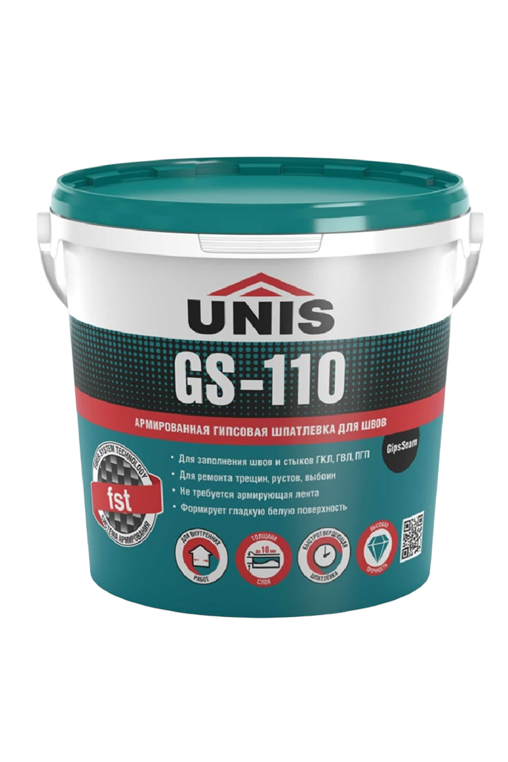 Шпатлевка для швов UNIS GS-110 гипсовая армированная 15 кг