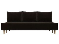 Диван прямой Лига-033 МИКРОВЕЛЬВЕТ Коричневый