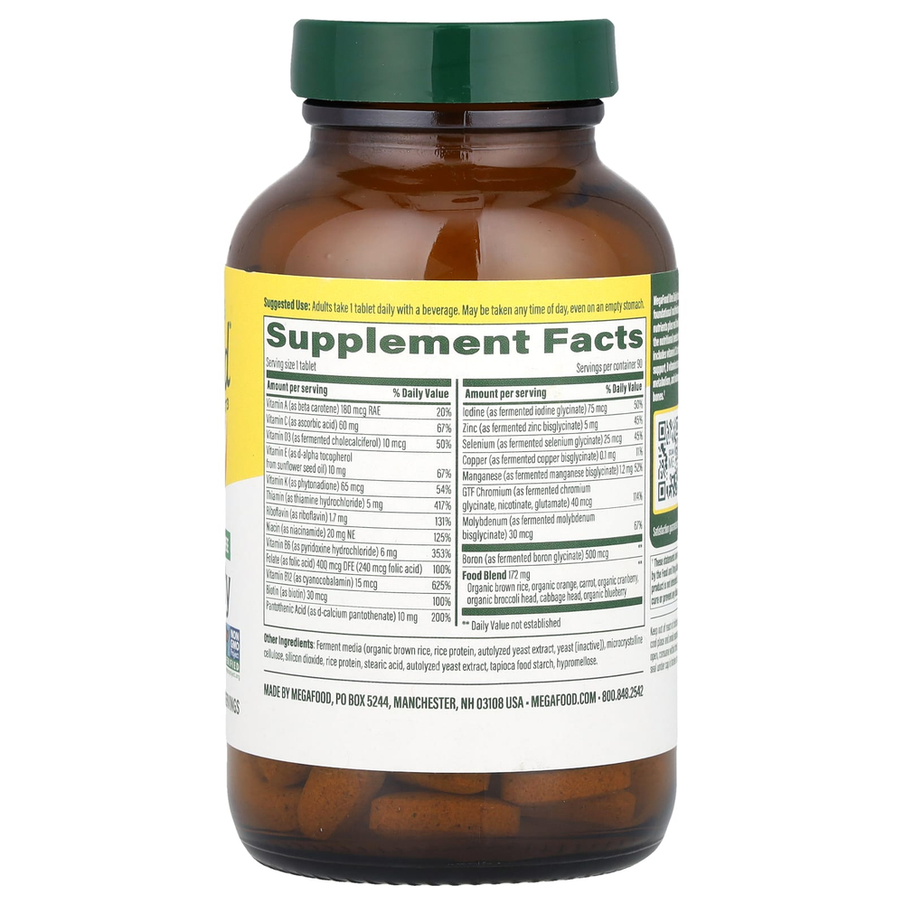 MegaFood, Мультивитамины One Daily, без железа, 90 таблеток