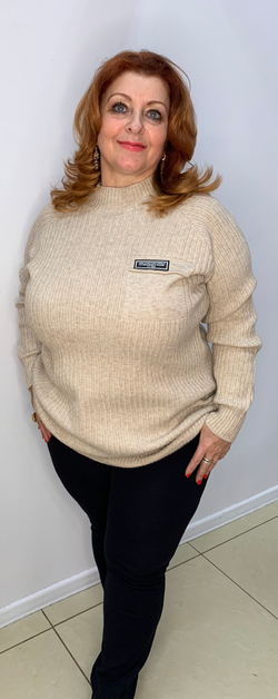 Теплый удлиненный джемпер-"лапша" с разрезами