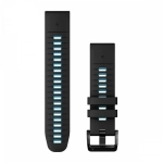 QuickFit 22mm black/cirrus blue Silicone watch band