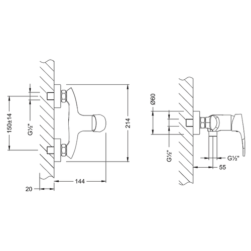 Смеситель для душа Lemark Linara LM0403C Хром