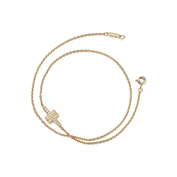Браслет из жёлтого золота с бриллиантами, Tiffany 💠T collection. В Наличии
