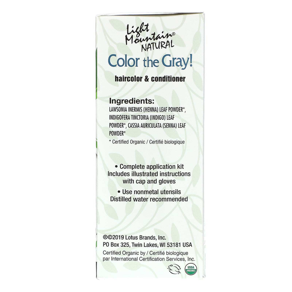 Light Mountain, Color the Gray! Натуральная краска для волос, светлый коричневый 7 унции (198 г)