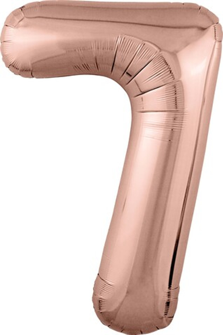 Шар (40""/102 см) Цифра, 7 Slim, Розовое Золото, 1 шт. в упак. б74